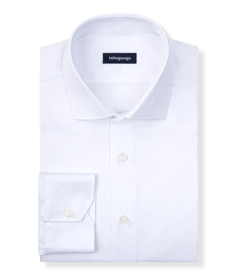 Camisa de popelina blanca lisa de fácil planchado