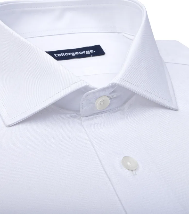 Camisa de popelina blanca lisa de fácil planchado