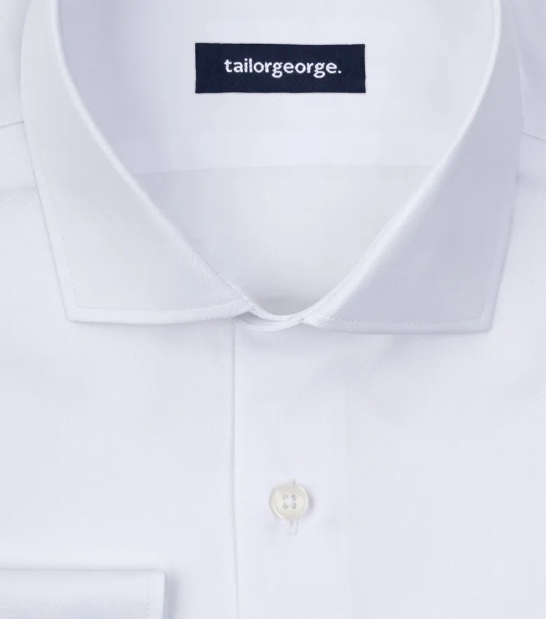 Camisa de popelina blanca lisa de fácil planchado