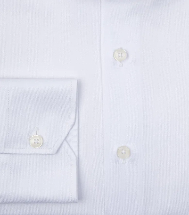 Camisa de popelina blanca lisa de fácil planchado