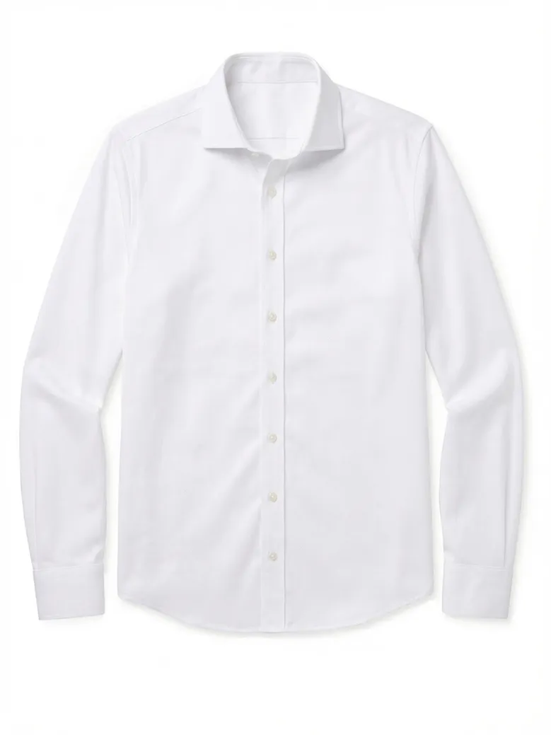Camisa de popelina blanca lisa de fácil planchado