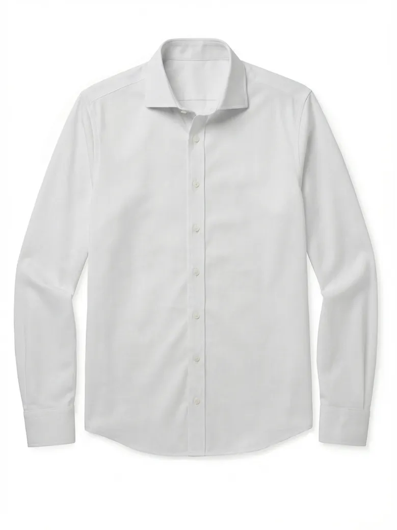 Camisa de popelina blanca lisa de fácil planchado