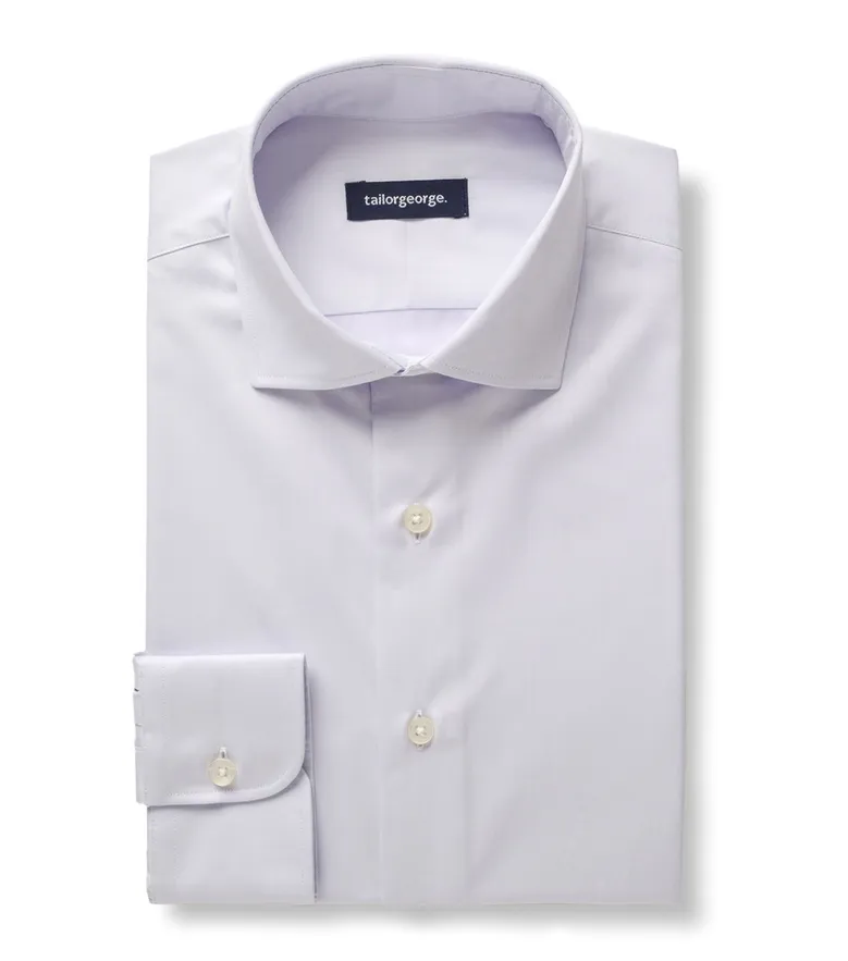 Camisa de popelina blanca lisa de fácil planchado