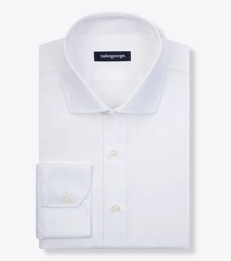 Camisa de popelina blanca lisa de fácil planchado