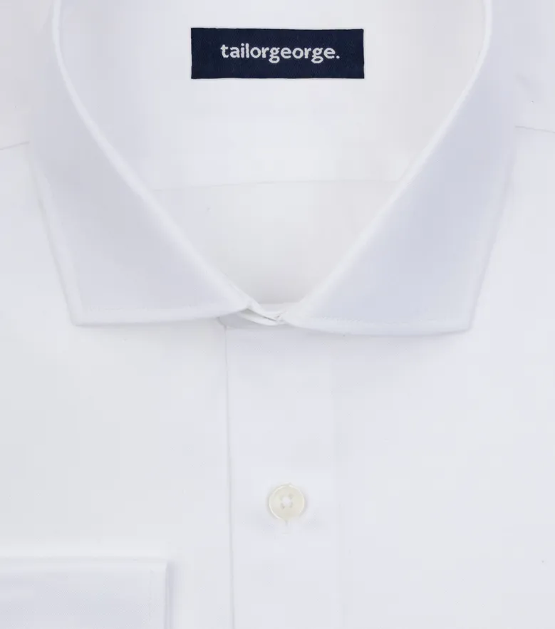 Camisa de popelina blanca lisa de fácil planchado