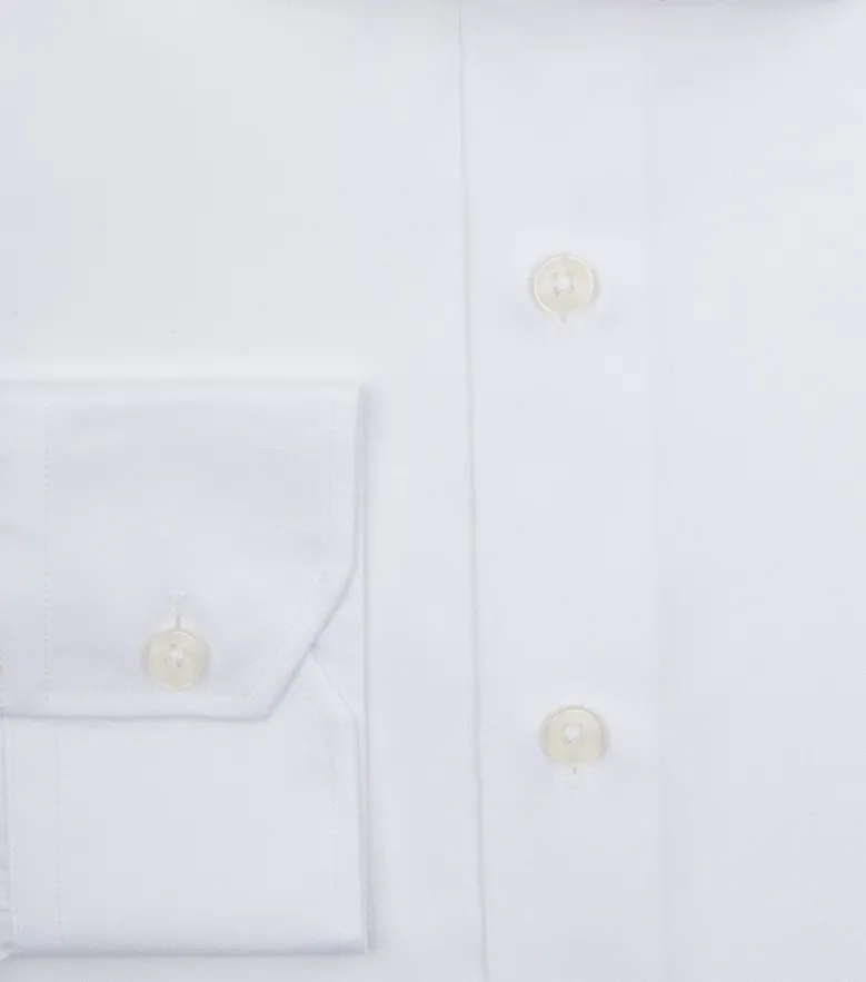 Camisa de popelina blanca lisa de fácil planchado