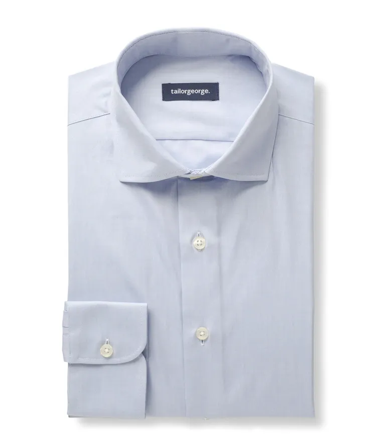 Camisa de popelina blanca lisa de fácil planchado