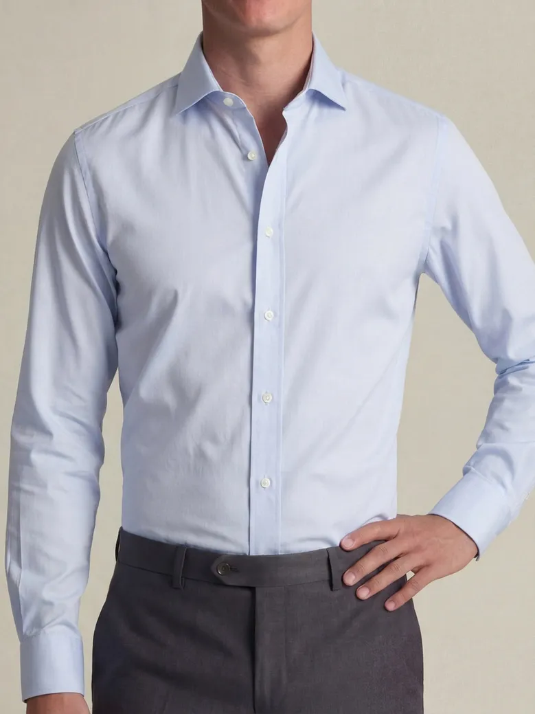 Camisa de popelina blanca lisa de fácil planchado