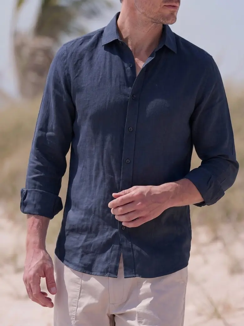Camisa de popelina blanca lisa de fácil planchado