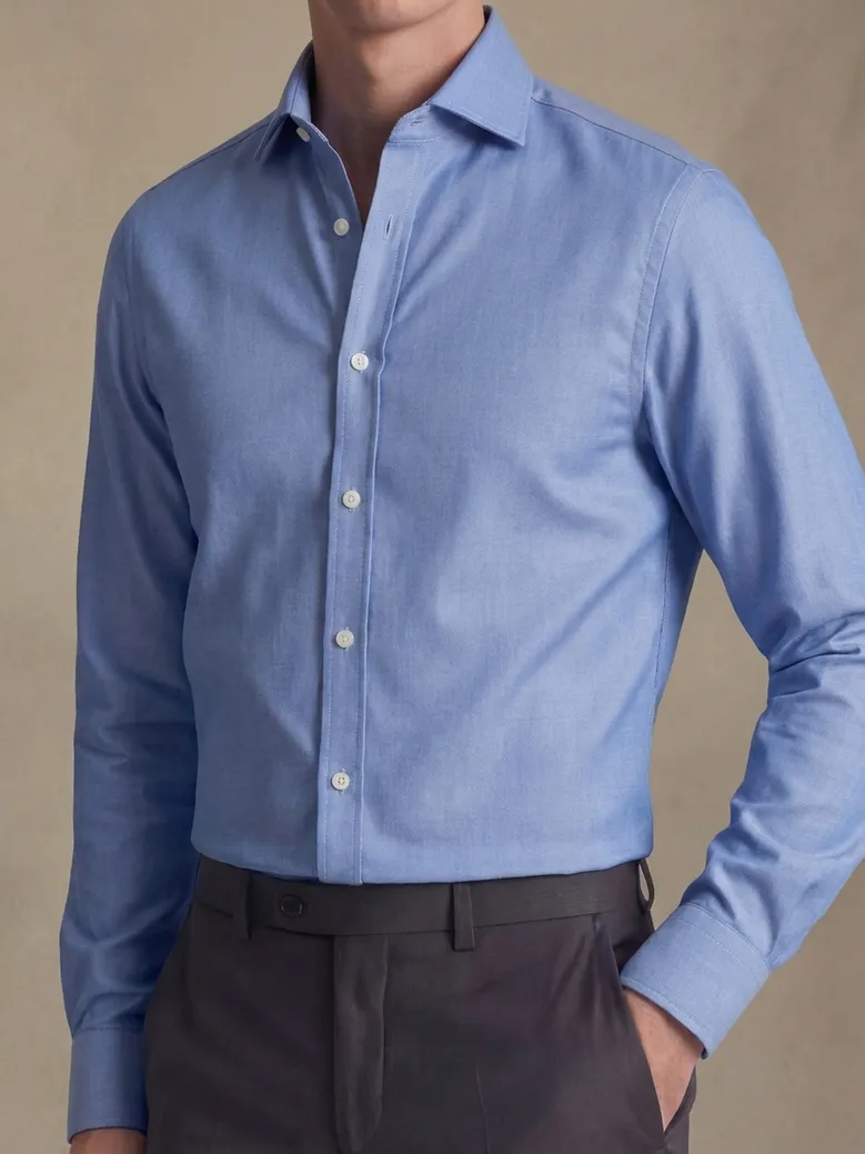 Camisa de popelina blanca lisa de fácil planchado