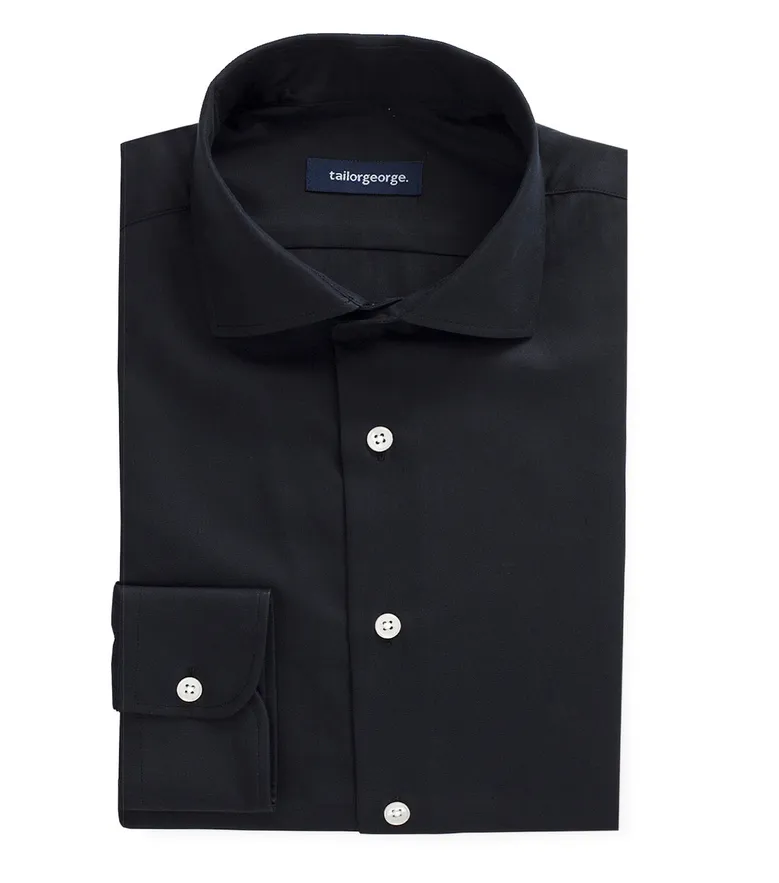 Camisa de popelina blanca lisa de fácil planchado