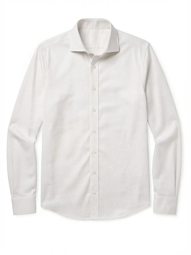 Camisa de popelina blanca lisa de fácil planchado