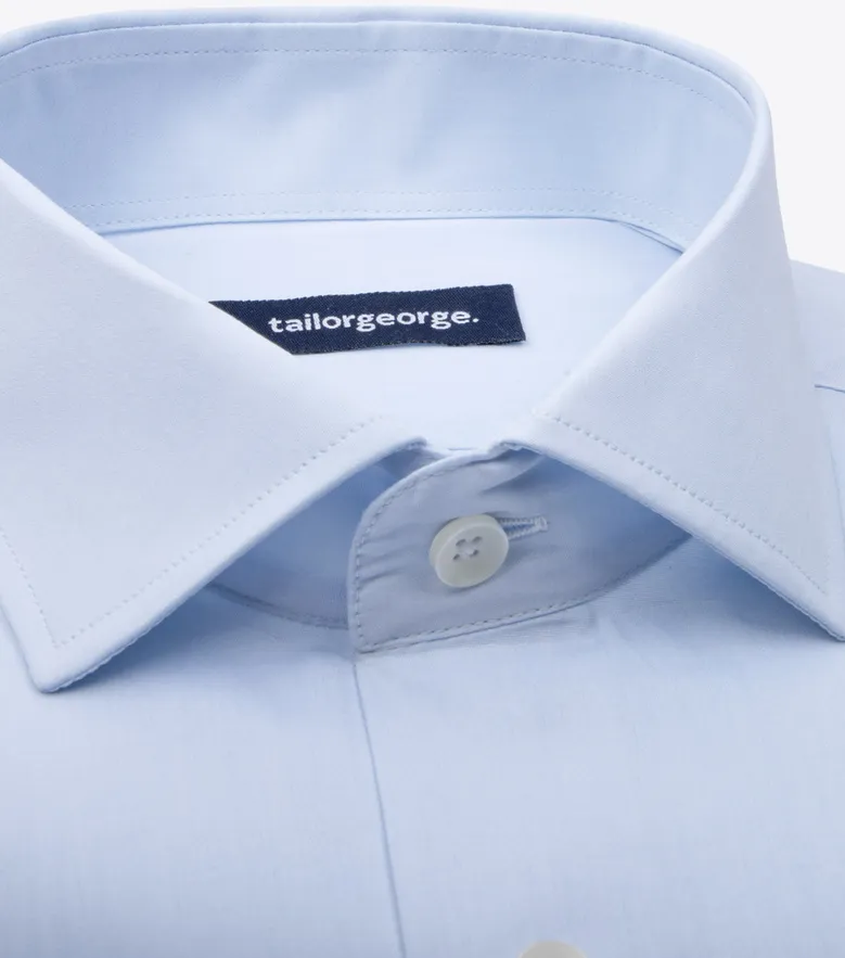Camisa de popelina blanca lisa de fácil planchado