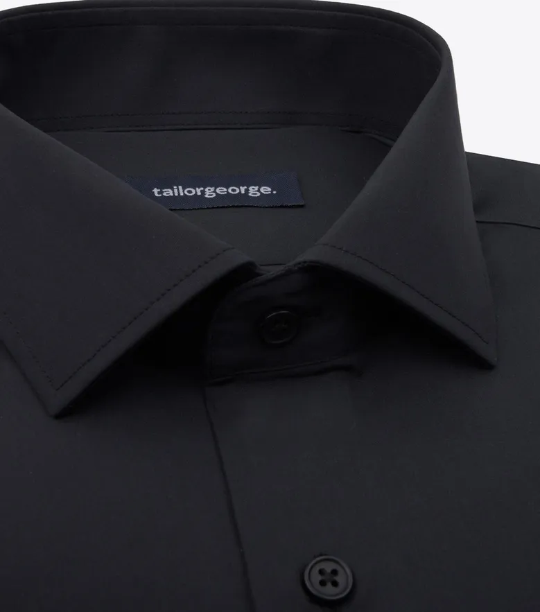 Camisa de popelina blanca lisa de fácil planchado