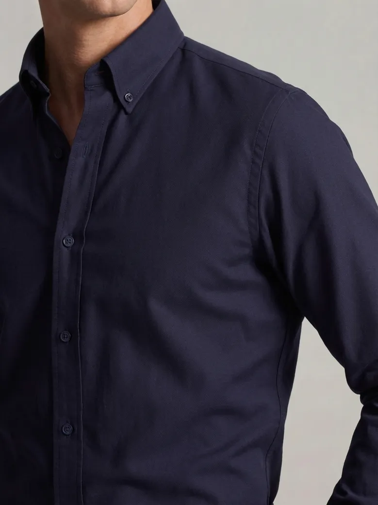 Camisa de popelina blanca lisa de fácil planchado
