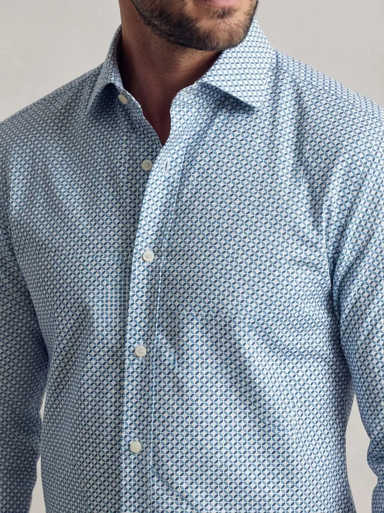 Camisa de popelina blanca lisa de fácil planchado