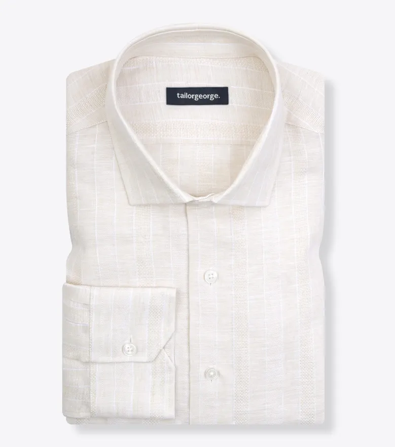 Camisa de popelina blanca lisa de fácil planchado