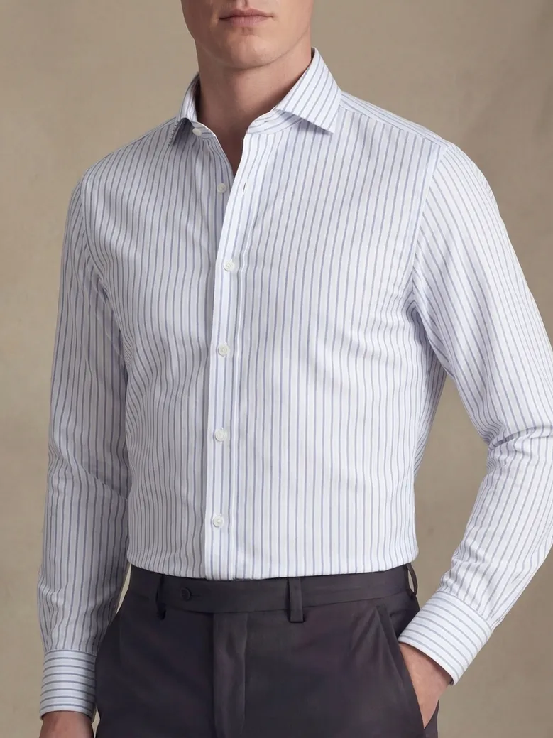 Camisa de popelina blanca lisa de fácil planchado
