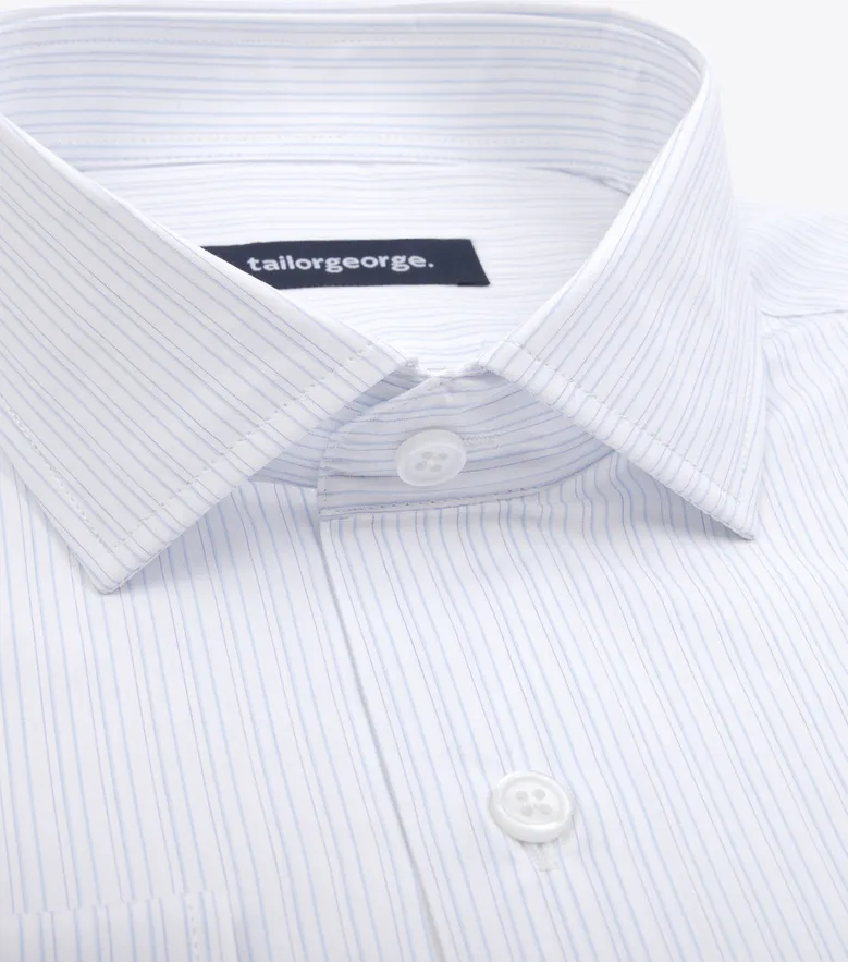 Camisa de popelina blanca lisa de fácil planchado