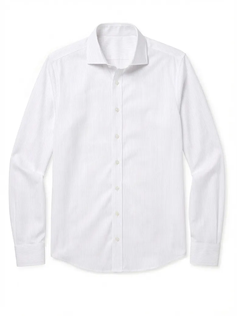 Camisa de popelina blanca lisa de fácil planchado