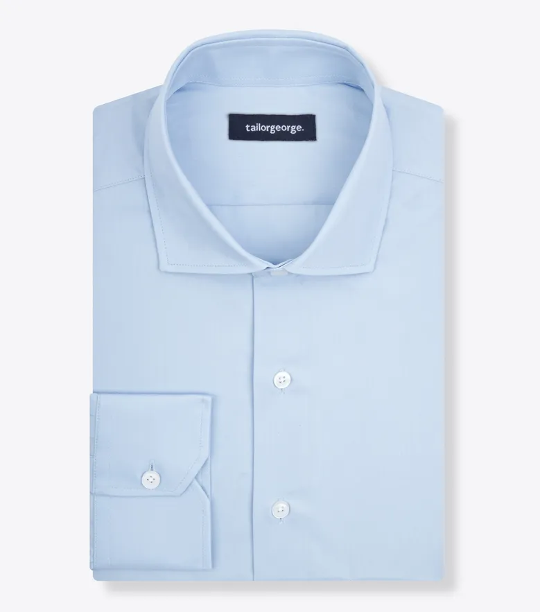 Camisa de popelina blanca lisa de fácil planchado