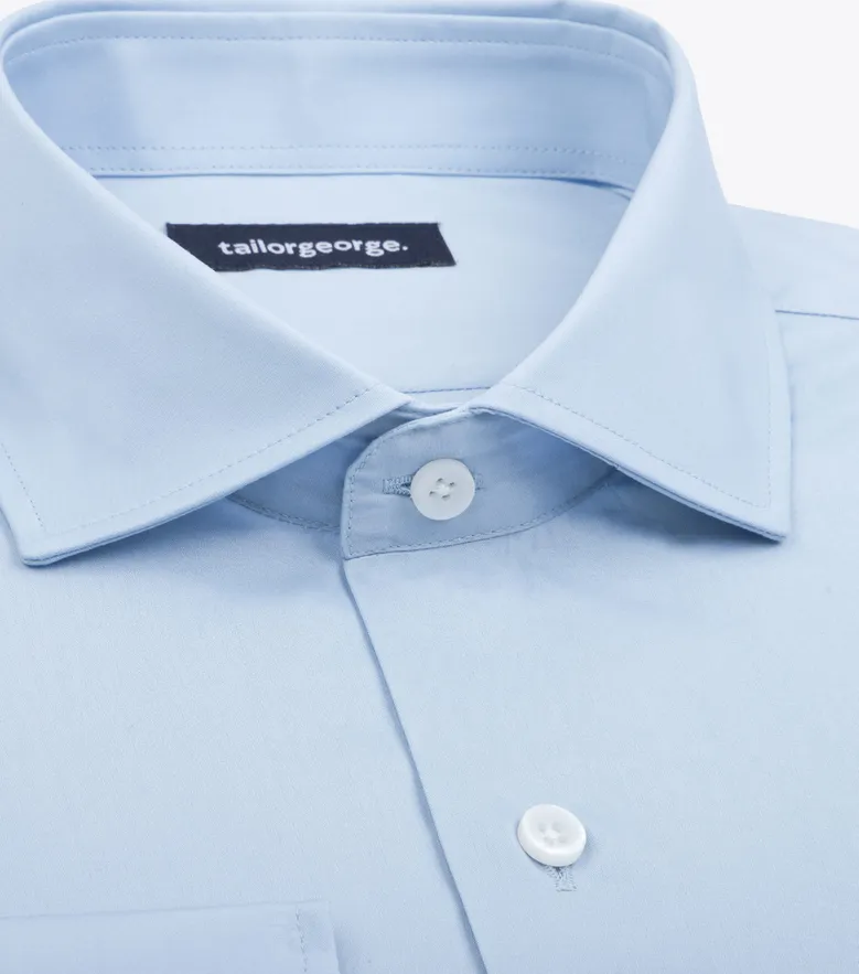 Camisa de popelina blanca lisa de fácil planchado