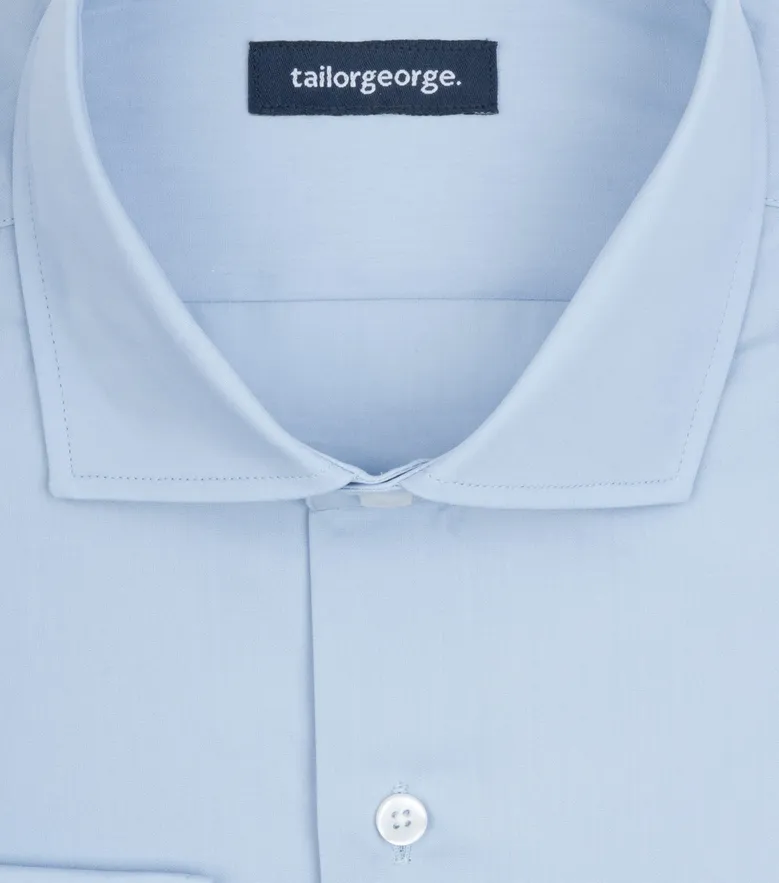 Camisa de popelina blanca lisa de fácil planchado