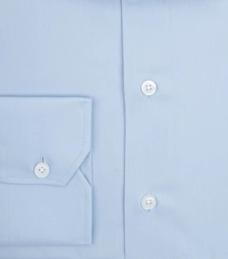 Camisa de popelina blanca lisa de fácil planchado