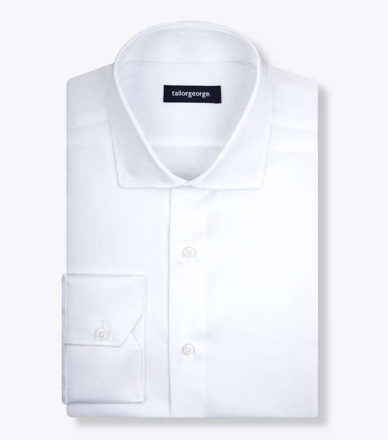 Camisa de popelina blanca lisa de fácil planchado