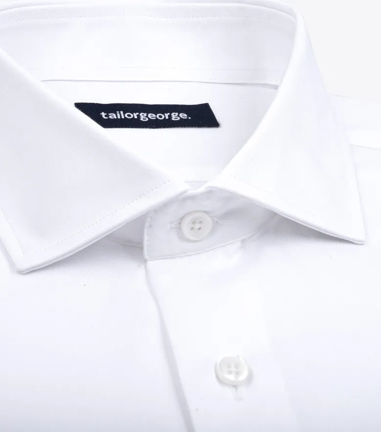 Camisa de popelina blanca lisa de fácil planchado