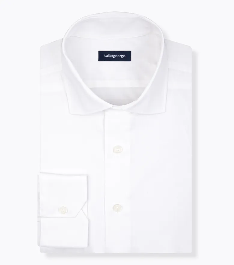 Camisa de popelina blanca lisa de fácil planchado