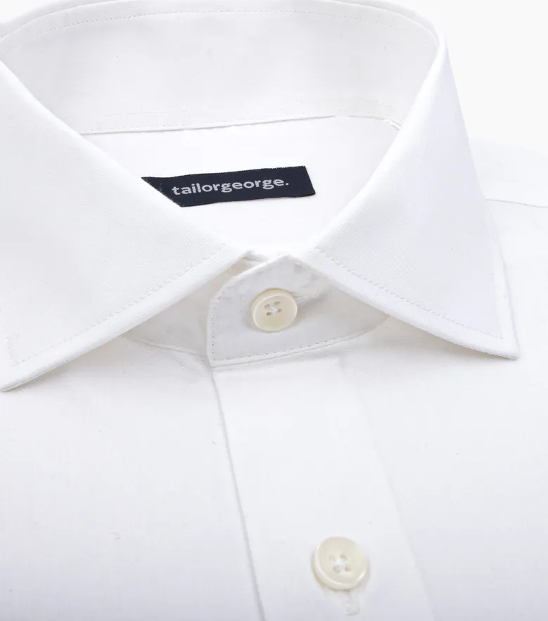 Camisa de popelina blanca lisa de fácil planchado
