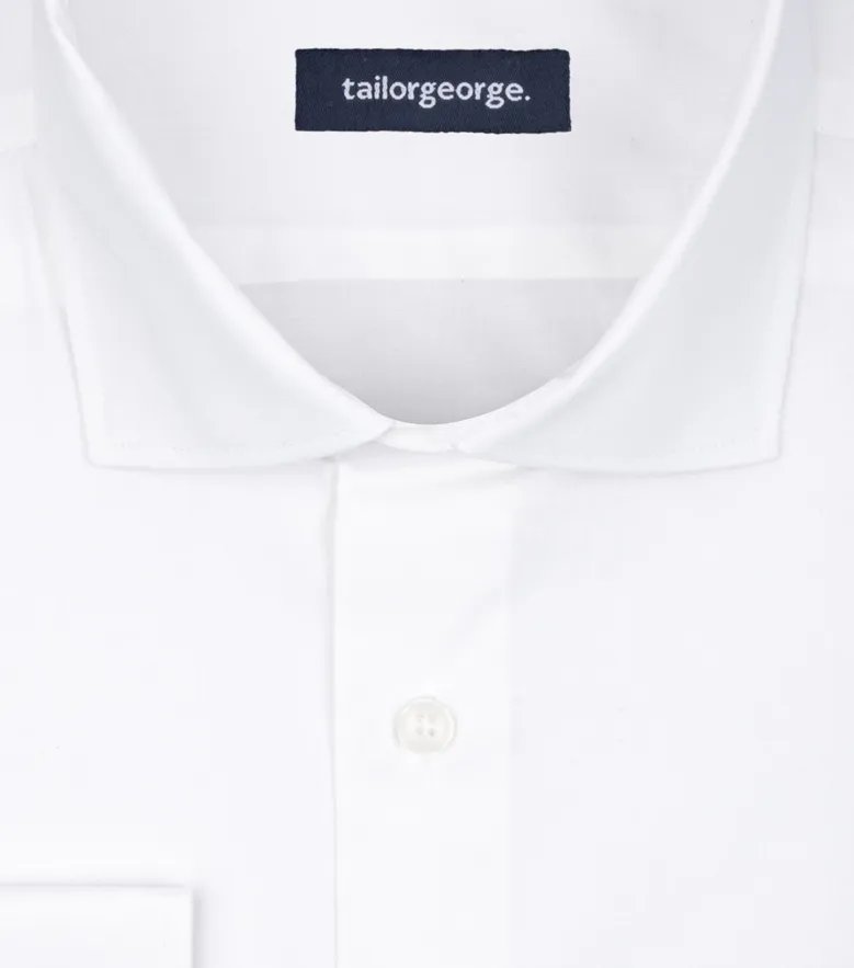 Camisa de popelina blanca lisa de fácil planchado