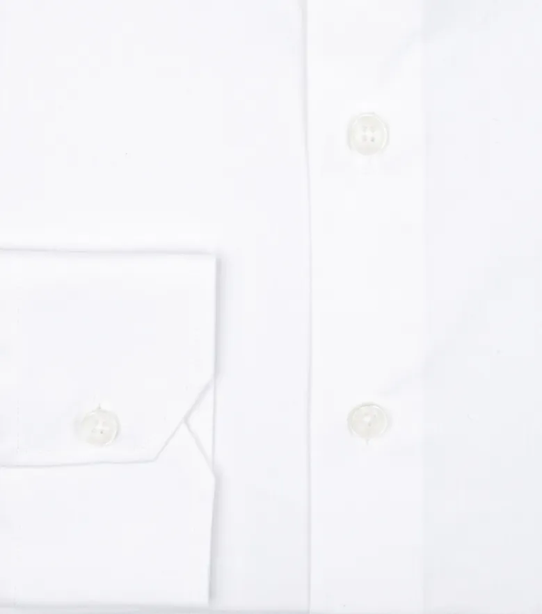 Camisa de popelina blanca lisa de fácil planchado