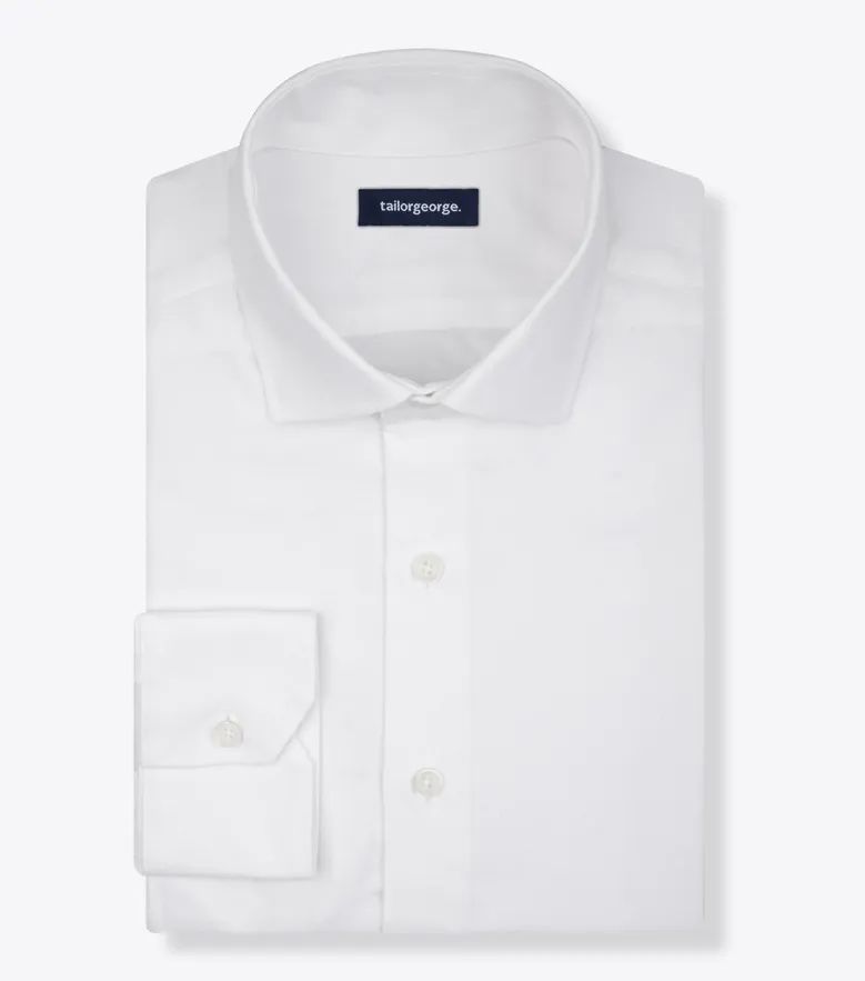 Camisa de popelina blanca lisa de fácil planchado