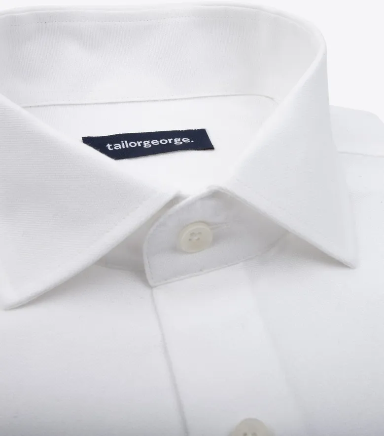 Camisa de popelina blanca lisa de fácil planchado