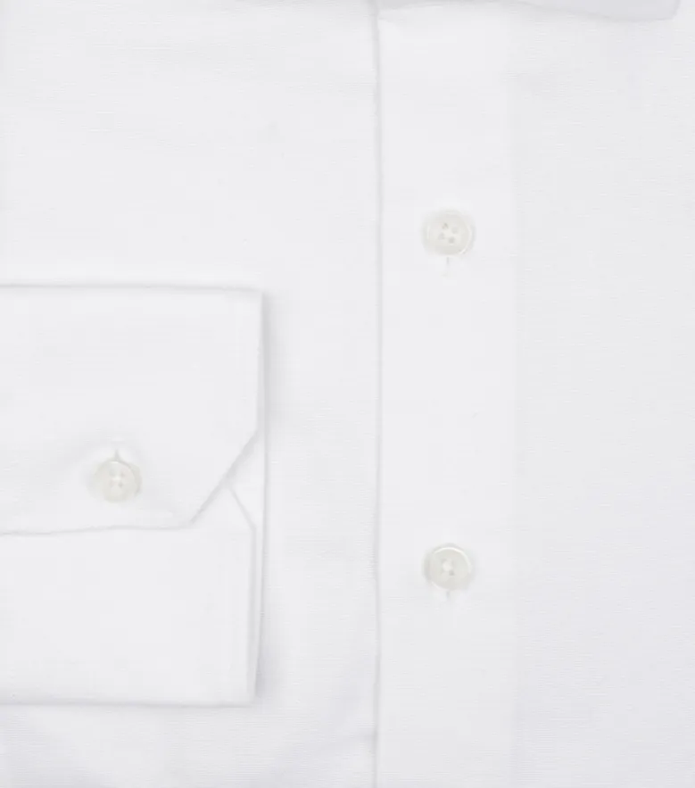 Camisa de popelina blanca lisa de fácil planchado