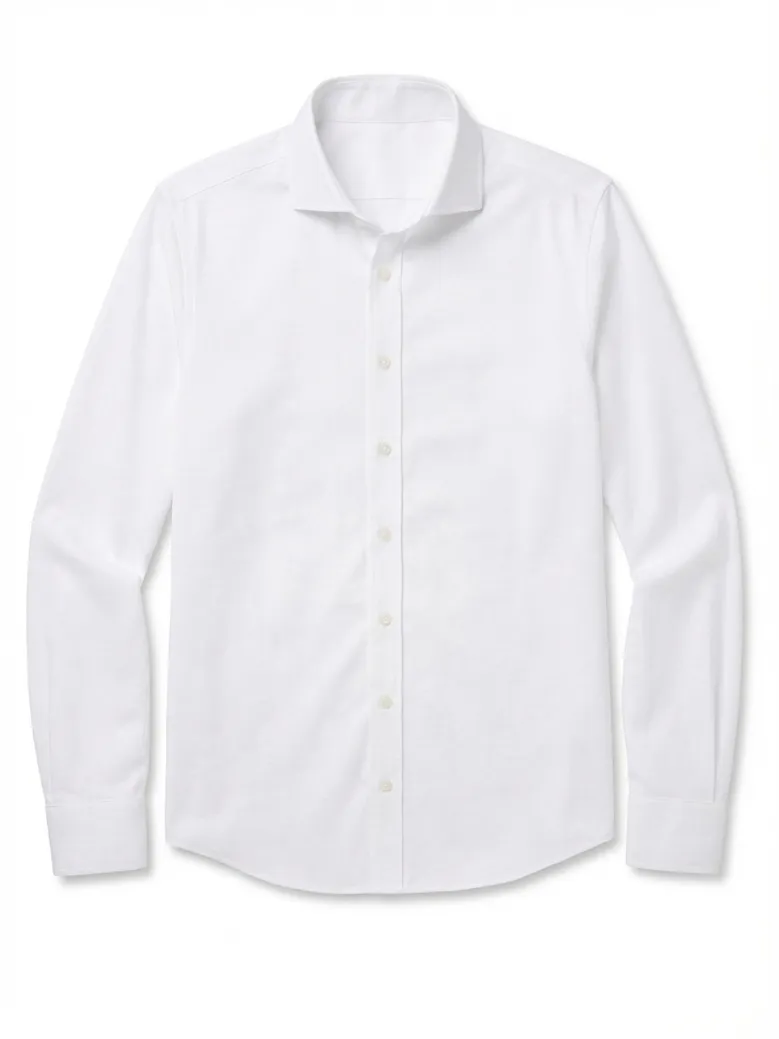 Camisa de popelina blanca lisa de fácil planchado