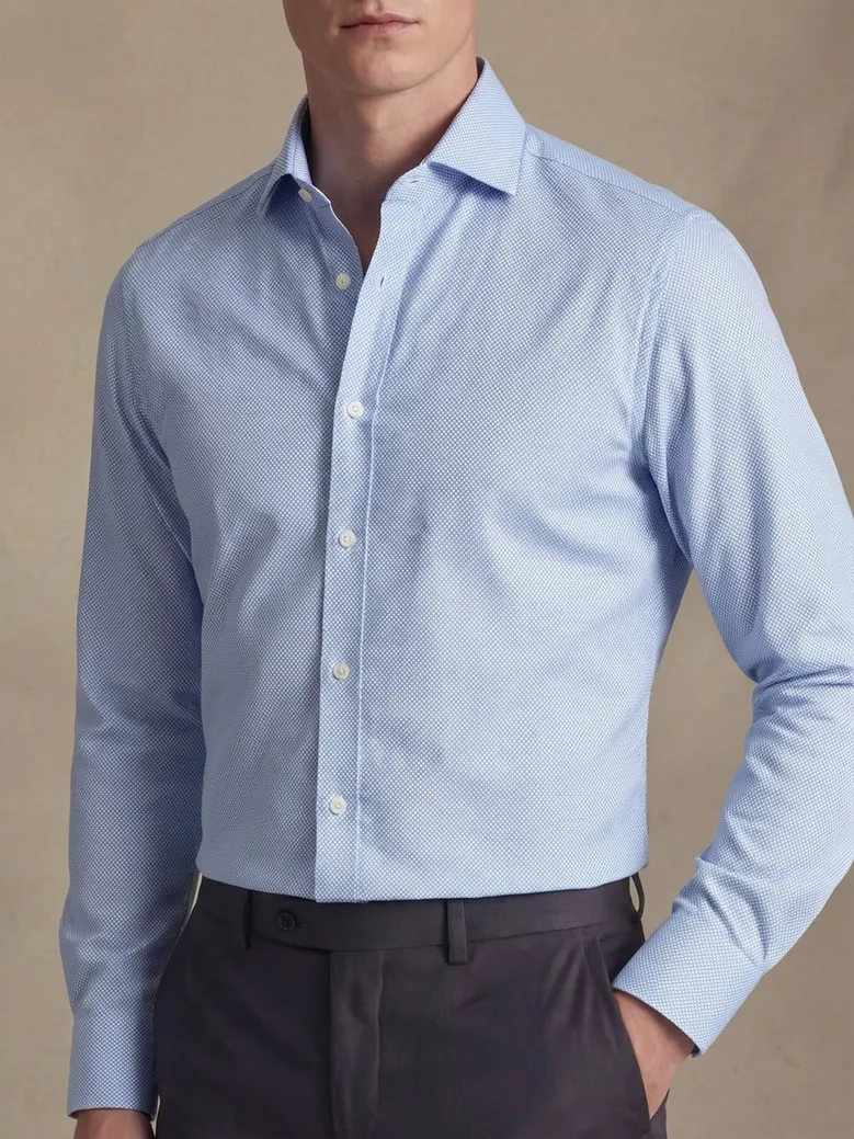 Camisa de popelina blanca lisa de fácil planchado