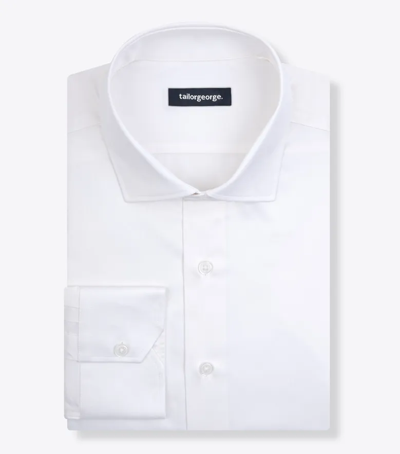 Camisa de popelina blanca lisa de fácil planchado