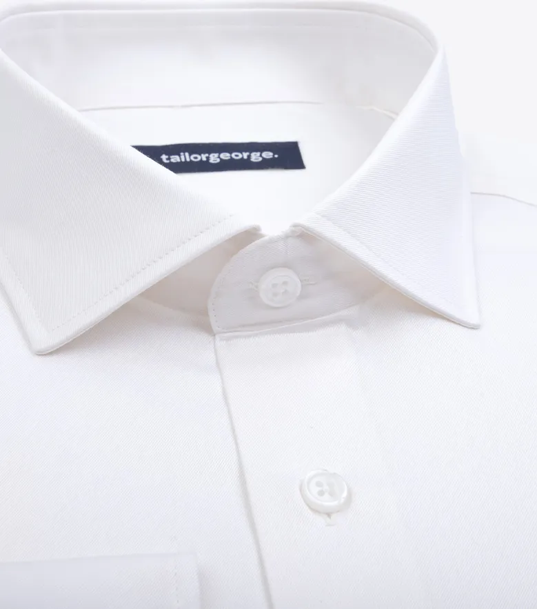 Camisa de popelina blanca lisa de fácil planchado
