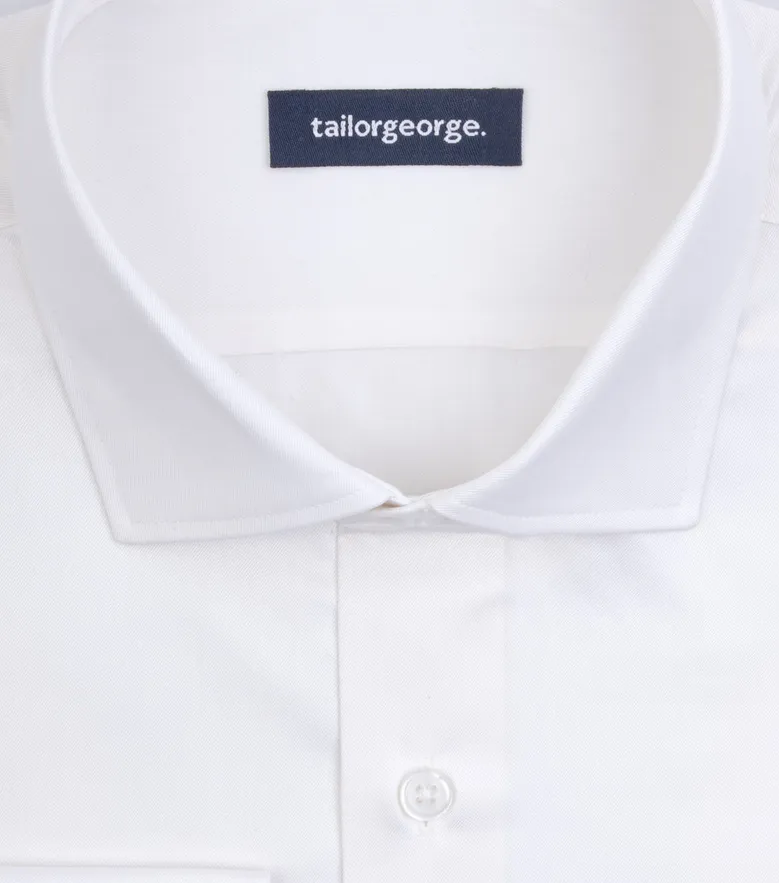 Camisa de popelina blanca lisa de fácil planchado
