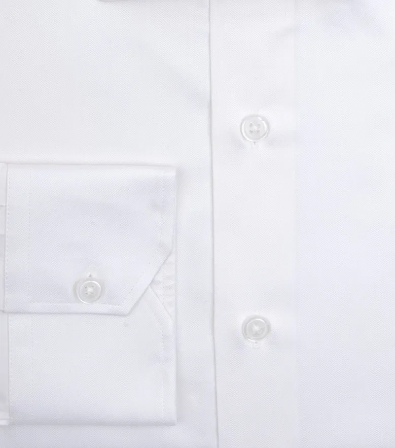 Camisa de popelina blanca lisa de fácil planchado