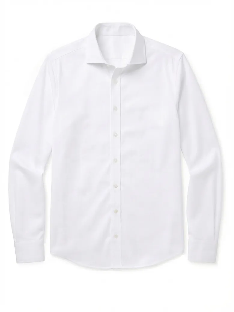 Camisa de popelina blanca lisa de fácil planchado