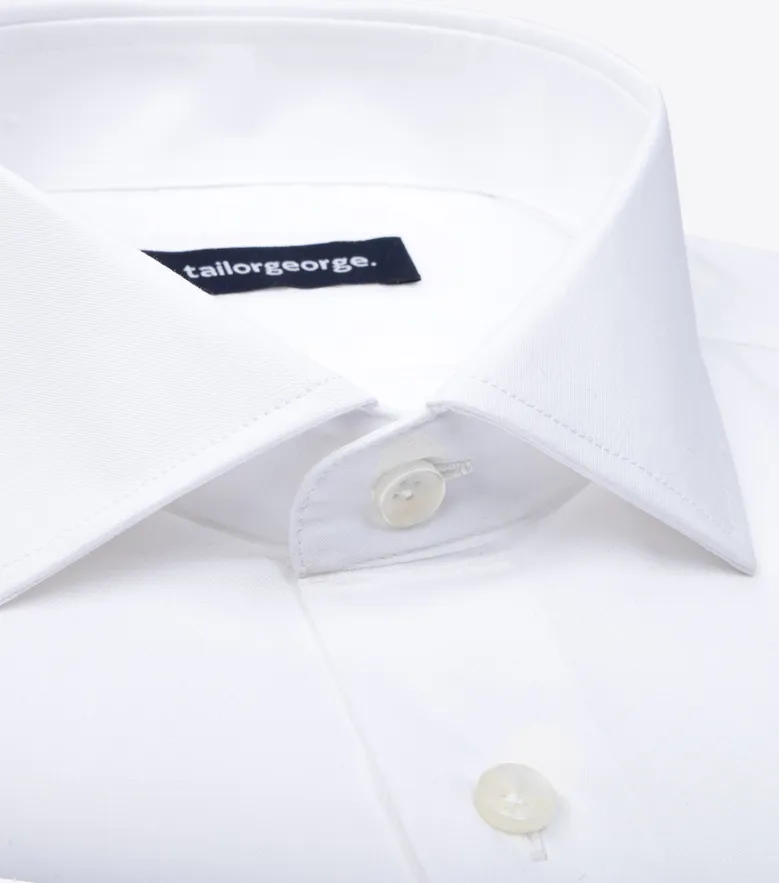Camisa de popelina blanca lisa de fácil planchado