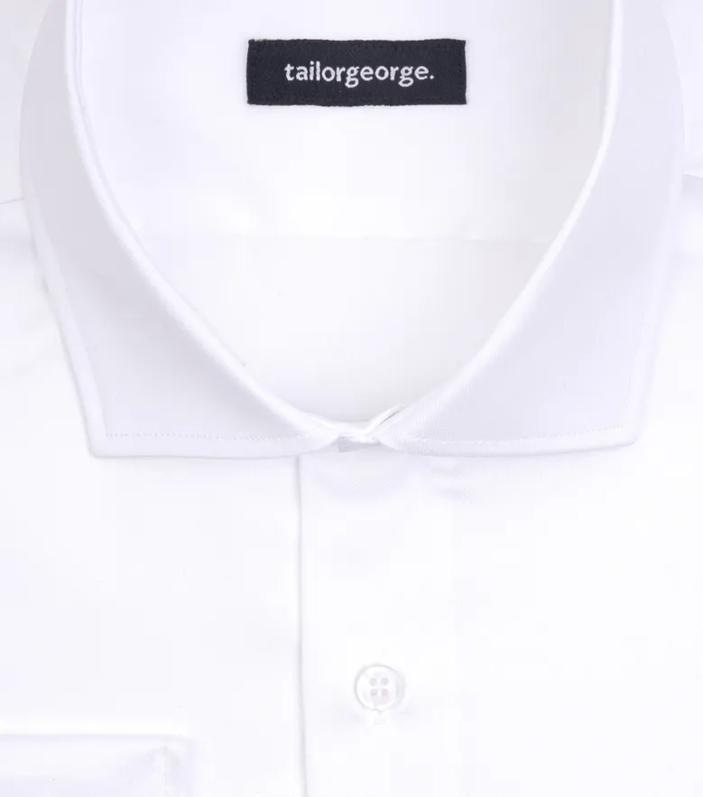Camisa de popelina blanca lisa de fácil planchado
