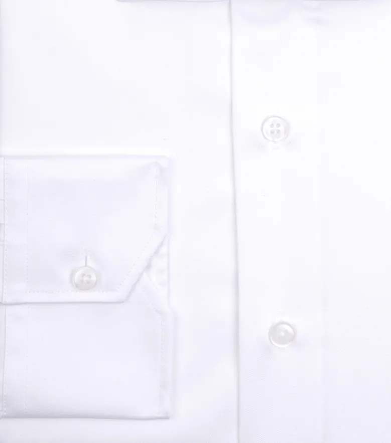 Camisa de popelina blanca lisa de fácil planchado