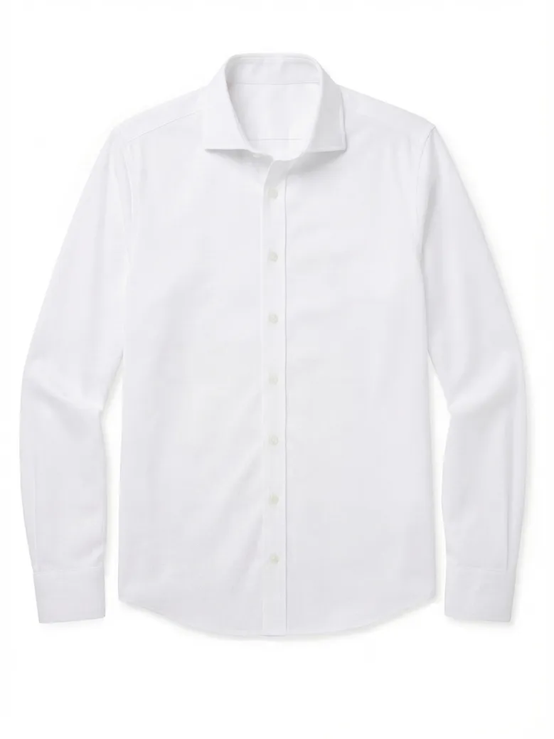 Camisa de popelina blanca lisa de fácil planchado