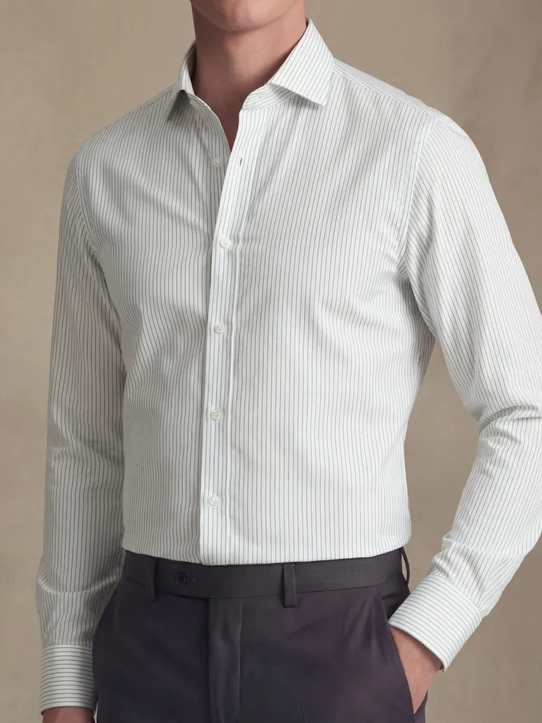 Camisa de popelina blanca lisa de fácil planchado