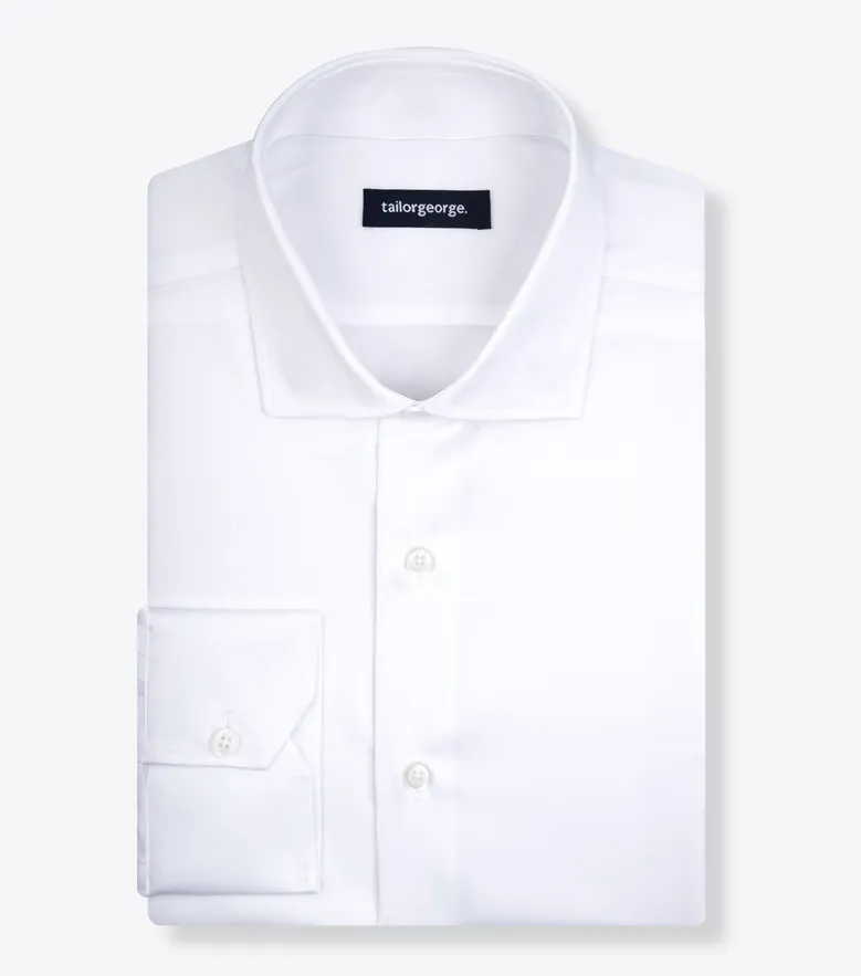 Camisa de popelina blanca lisa de fácil planchado